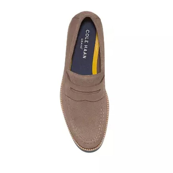 Cole Haan Flexgrand+ Men\'s Suede Penny Loafers, Color: Truffle